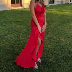 Red Gown with Slit